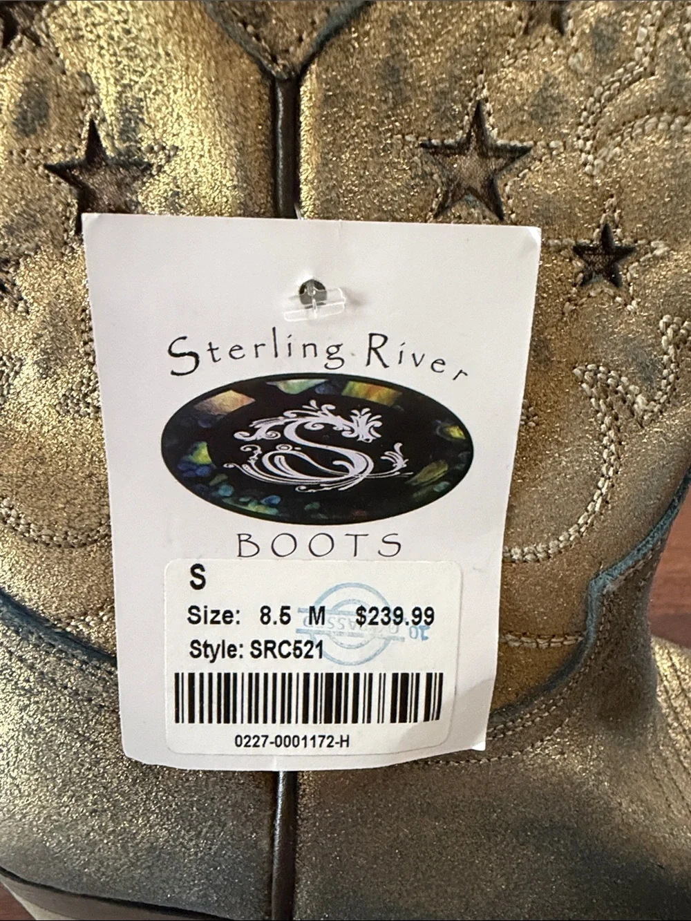 Sterling River Metallic Gold Western Ankle Booties